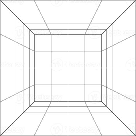 Space With Perspective Grid Line 3d Rendering 25162981 Png