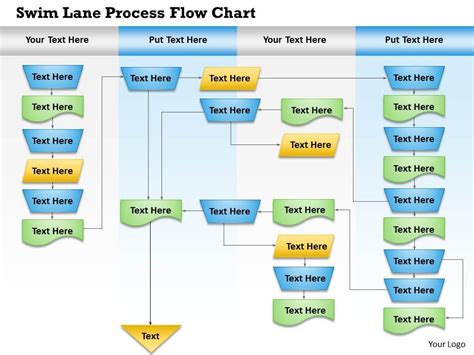0814 Business Consulting Diagram Swim Lane Process Flow Chart