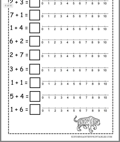 Number Line Worksheets For Kindergarten