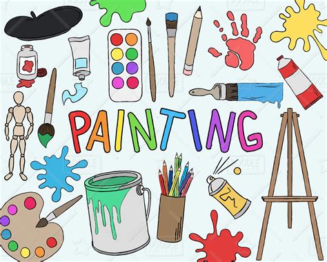 Painting Clipart Vector Pack Art Clipart Hobby Clipart
