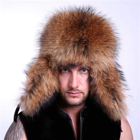 Men Real Fur Fox Bomber Hats Russian Men Ushanka Genuine Silver Fox Cap