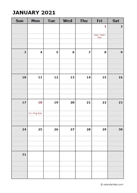 2021 Daily Planner Calendar Template Free Printable Templates