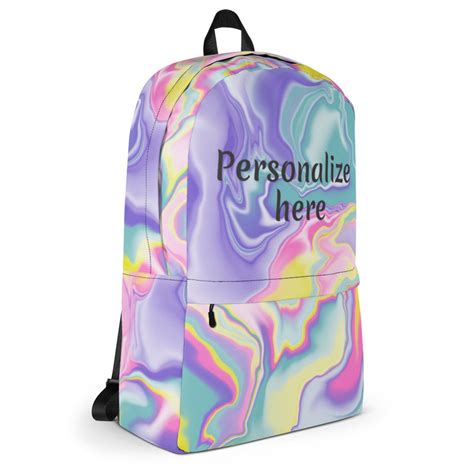 Personalized Pastel Backpack Tie Dye In Yellow Purple Blue Etsy Norway