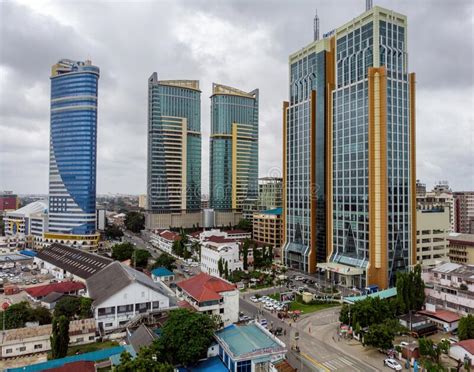 Dar Es Salaam Aerial Cidade Paisagem Casas No Distrito Central De