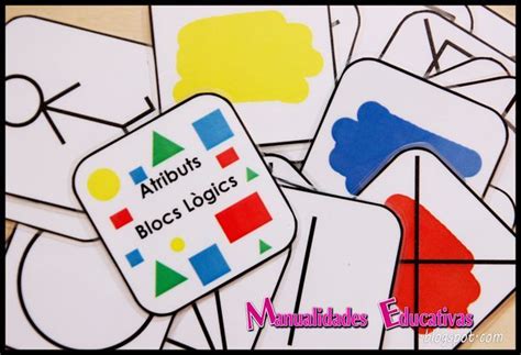 El juego en los niños es un tema muy importante, en ocasiones acaparador y bastante agotador. Manualidades Educativas: Tarjetas Atributos Bloques ...
