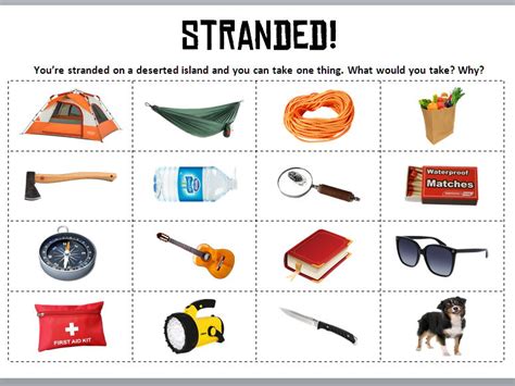 Stranded Of A Deserted Island What Three Things Would You Take Teaching Resources
