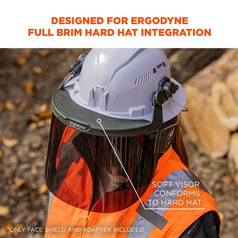 Ergodyne 60246 8995 Smoke Lens Gray Hard Hat Face Shield For Full Brim