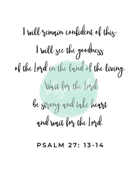 Psalm 27 13 14 Bible Verse Print Home Decor Digital Etsy