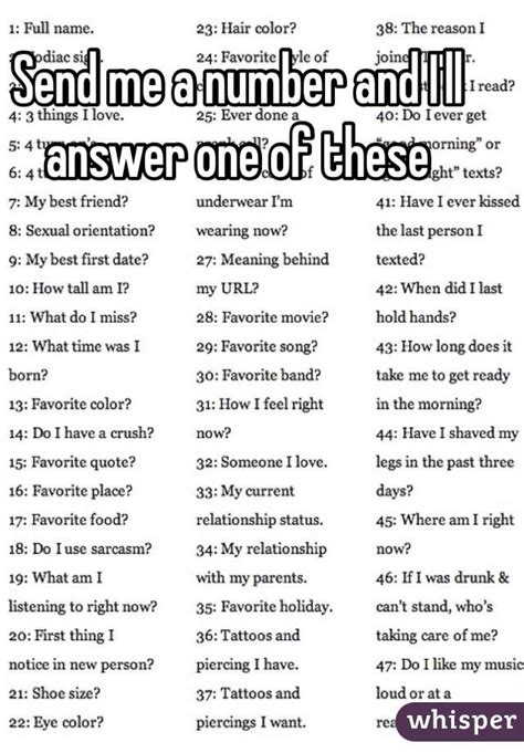 Send Me A Number And Ill Answer One Of These