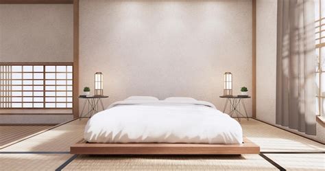 Premium Photo The Bed Room Japanese Minimalist Style3d Rendering
