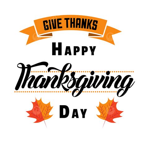 Happy Thanksgiving Day Hand Drawn Text With Leaves Vector Images Happy