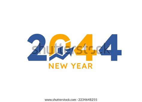 New Year 2044 Graph Chart Isolated Stock Vector Royalty Free