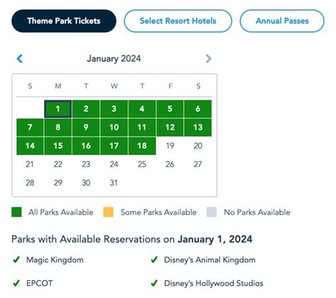 Walt Disney World Park Pass Calendar Available Into 2024 Wdw News Today