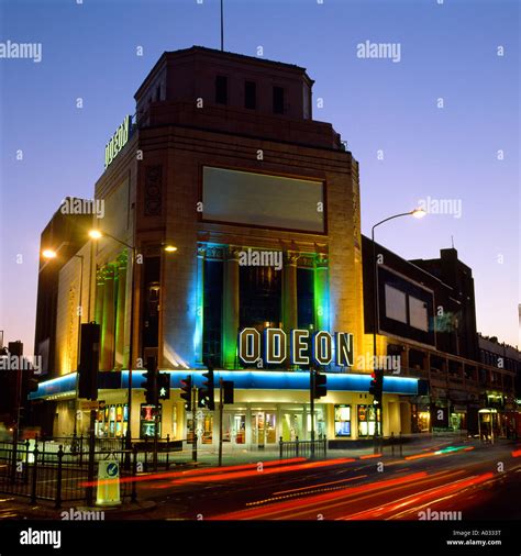 The Odeon Cinema Illuminated At Night Holloway Road London Stock