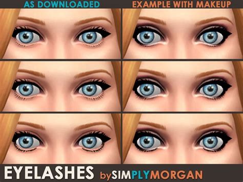 Simplymorgan77s Three Eyelash Styles Eyelashes Sims 4 Eyelash