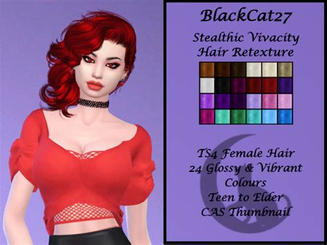 Blackcat27 Stealthic Vivacity Hair Retexture Mesh Needed The Sims 4