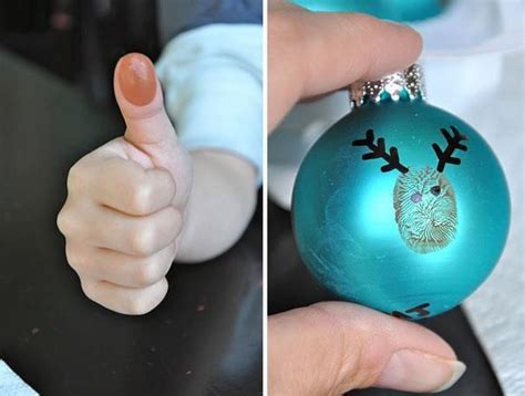 Thumb Print Reindeer Bauble Diy Christmas Ornaments Christmas