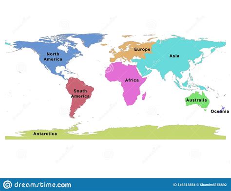 Ilustracion De Los 7 Continentes Ilustracion Del Mapa Del Mundo Mapa Images