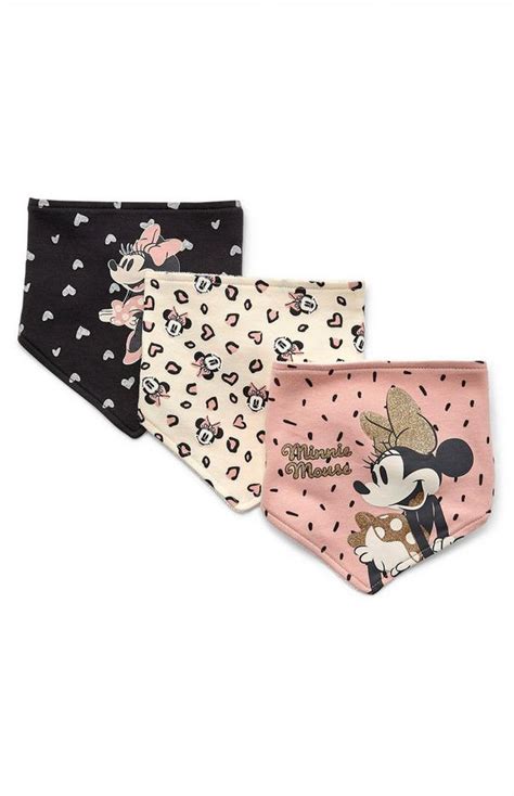 Pack De 3 Baberos De Minnie Mouse De Disney Para Bebé Básicos De Moda