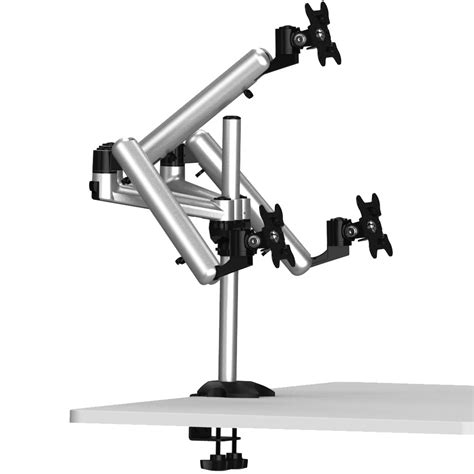 Triple Monitor Desk Mount W Independent Full Motion And Quick Release