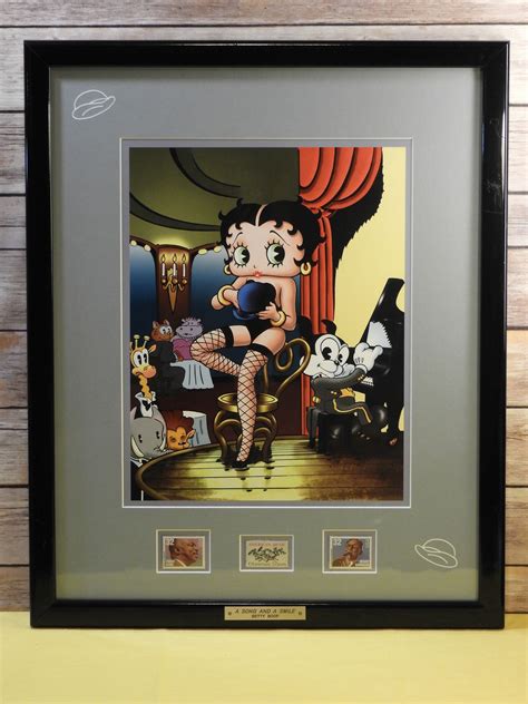 Vintage Betty Boop Print 1997 A Song And A Smile Betty Boop Art