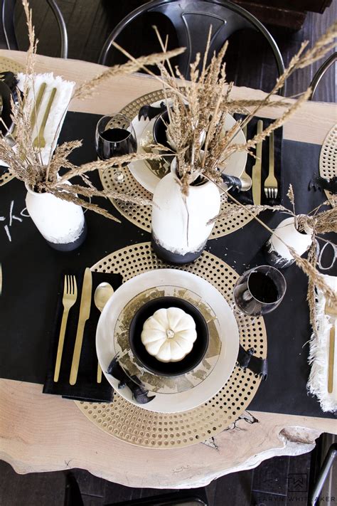 Black And Gold Halloween Table Decor Taryn Whiteaker Designs