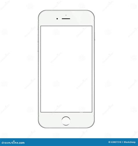 Realistic White Iphone 6 Blank Screen Vector Design Editorial Stock