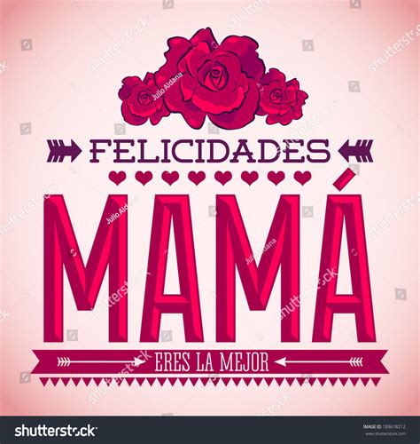 Felicidades Mama Congrats Mother Spanish Text Stock Vector 189678212