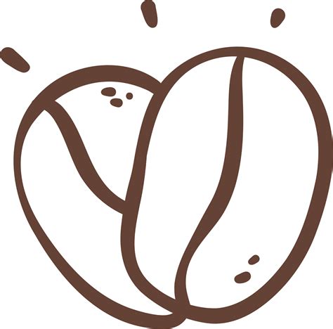 Cute Coffee Beans Heart Shape Outline Doodle Cartoon Drawing 27943313 Png
