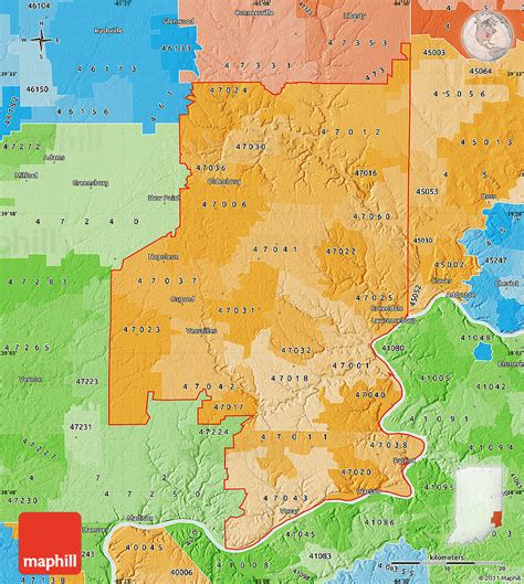 Political Shades Map Of Zip Codes Starting With 470