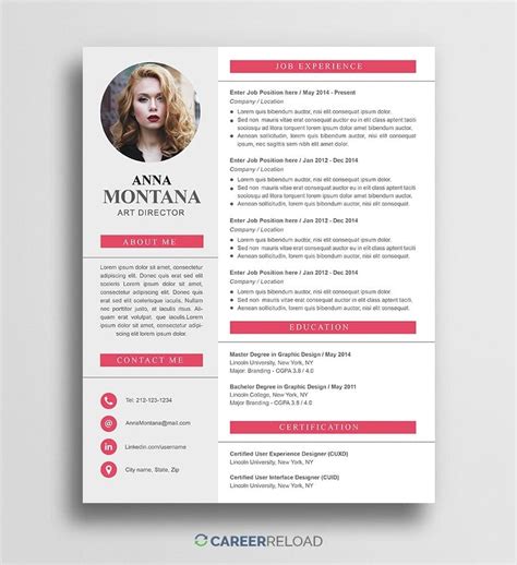 Free Resume Template Psd Instant Download
