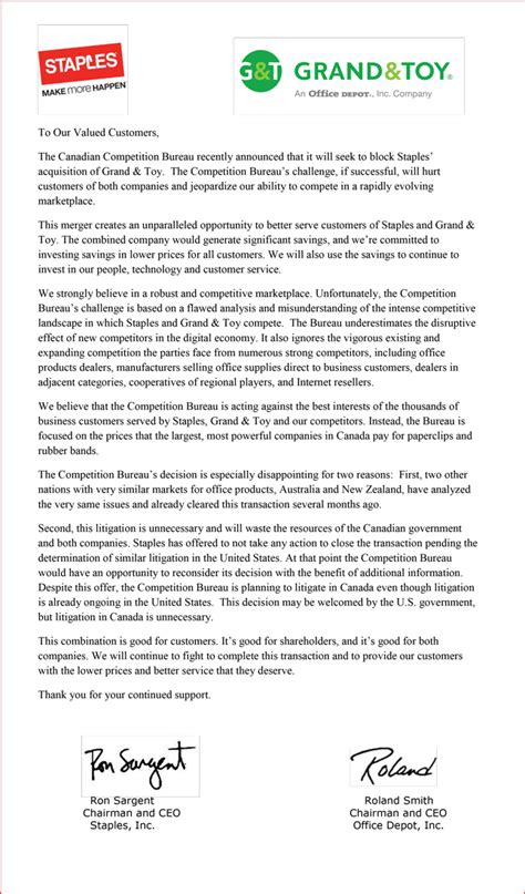 Reference numbers also provide operational transaction details for merchants. Staples and Office Depot Issue Open Letter to Customers ...