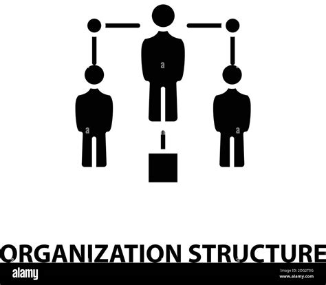 Organization Structure Icon Black Vector Sign With Editable Strokes