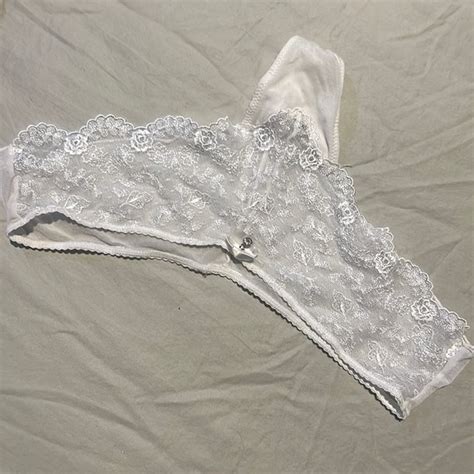 Intimates And Sleepwear Super Cute Sheer White Panty Thong Used Poshmark