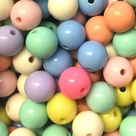 25 X 14mm Shiny Acrylic Bubblegum Beads Colourful Pastel Etsy Uk