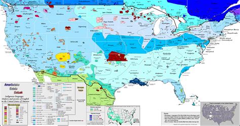Usa Map Of All Languages In Usa — North American English Dialects