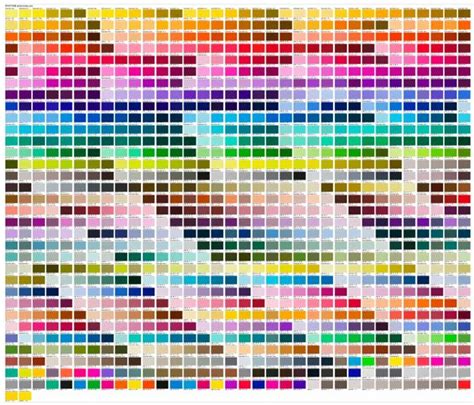Pantone Colour Chart Pantone Color Chart Pantone Color Color Chart