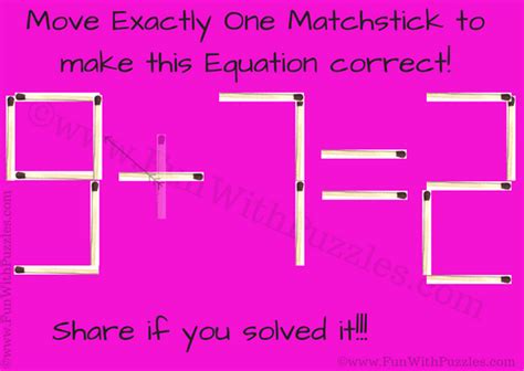 Improve spatial thinking and logical ability while solving 2,500 various interactive puzzles. Matchstick Math Brain Teaser for Kids with Answer