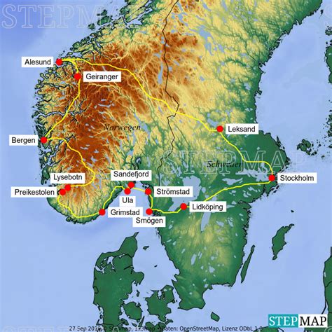 Stepmap Schweden And Norwegen Landkarte Für Welt