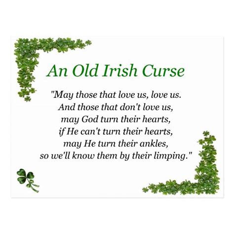 Irish Curse Postcard In 2021 Irish Curse Irish Quotes