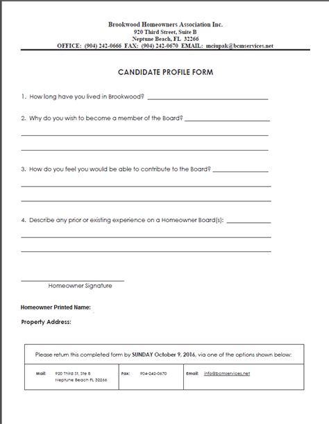 Candidate Profile Template