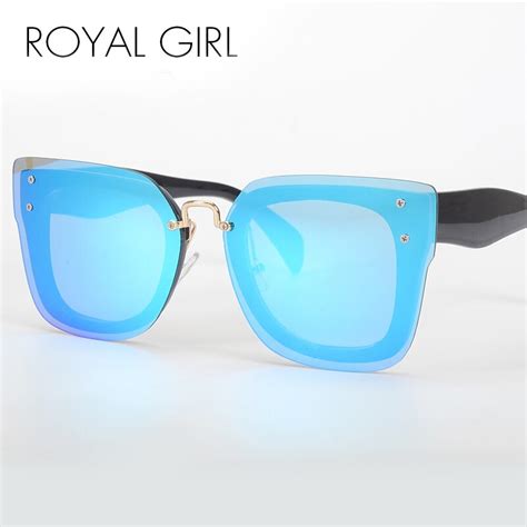 royal girl new fashion square sunglasses women brand designer coating glasses big rimless frame