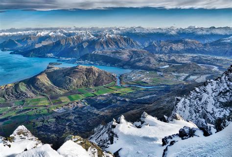 Aerial Landscape New Zealand Queenstown New Zealand Winter Wallpaper
