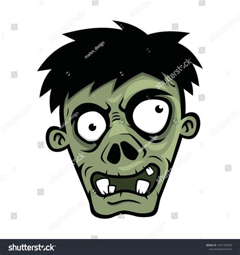 Cartoon Zombies Head Isolated On White Image Vectorielle De Stock