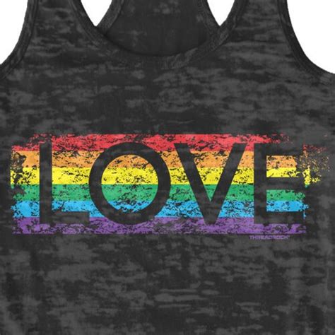 Gay Pride Rainbow Love Women S Burnout Racerback Tank Top Etsy
