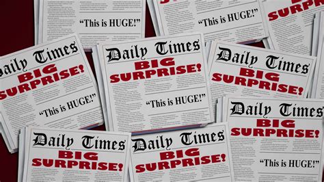 Big Surprise Shock News Announcement Newspaper Headlines 3 D Animation