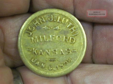 Good For 25c In Trade Token Milford Kansas Ks John J Luthi Jan 1908coin