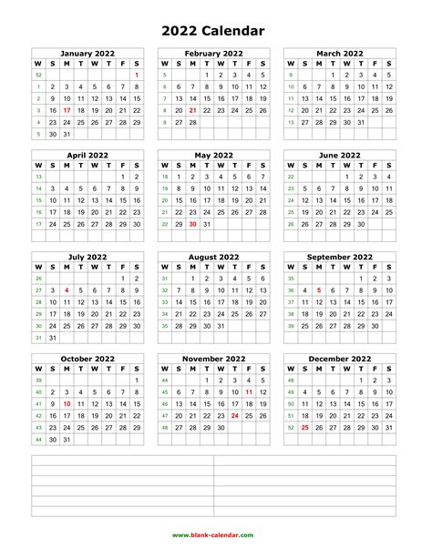 2022 Portrait Calendar Printable Fairfield Calendar 2022