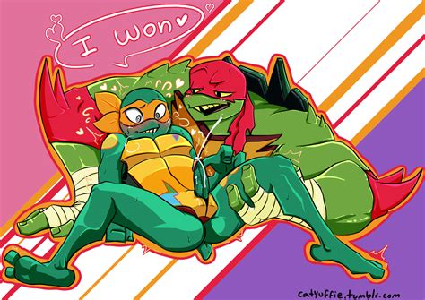 Rule Anthro Catyuffie Duo Male Michelangelo Tmnt Penis Raphael Raphael Tmnt Reptile