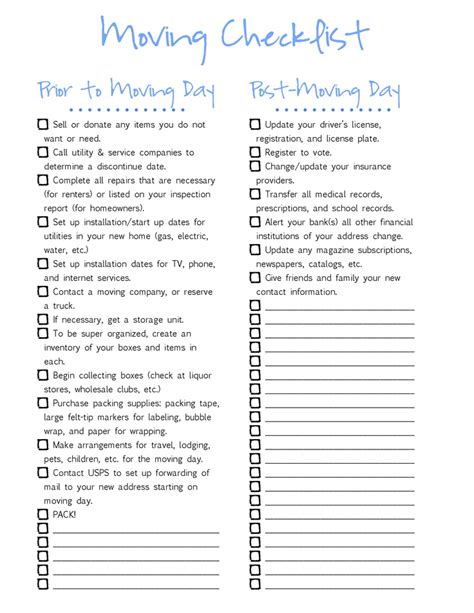 The 25 Best Moving Checklist Printable Ideas On Pinterest